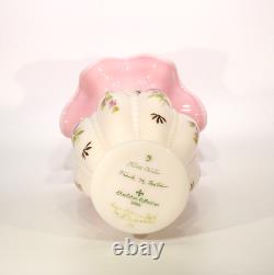 Fenton Art Glass Rosalene Beaded Melon Vase, HP, QVC, 2002 Charleton Collection