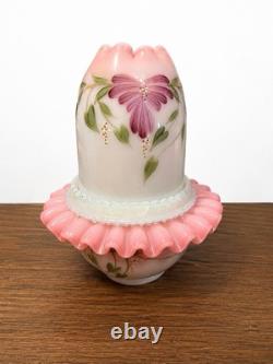 Fenton Art Glass Rosalene Fairy Lamp, part of the Honor Collection
