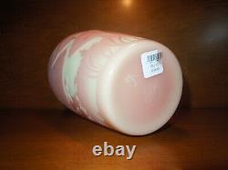 Fenton Art Glass Sandcarved Burmese Gauley River Sunrise by Kelsey Murphy #340