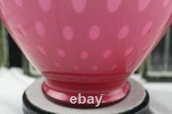 Fenton Art Glass Wild Rose Overlay Bubble Optic Vase Large Scarce Made 1961-62