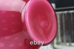 Fenton Art Glass Wild Rose Overlay Bubble Optic Vase Large Scarce Made 1961-62