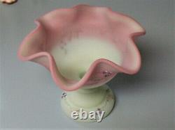 Fenton BURMESE EPERGNE Lotus Mist & Pink Berry & Butterfly 95 Anniversary 1 Horn