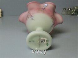 Fenton BURMESE EPERGNE Lotus Mist & Pink Berry & Butterfly 95 Anniversary 1 Horn