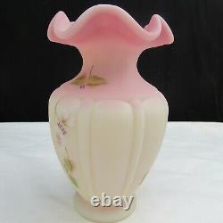 Fenton Burmese Arabella Banded Melon Hand Painted Vase LE Special Order 2002 169