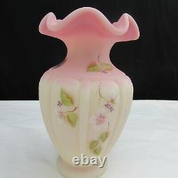 Fenton Burmese Arabella Banded Melon Hand Painted Vase LE Special Order 2002 169