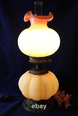 Fenton Burmese Gone With The Wind Jumbo Undecorated Lamp 28 1/2 Tall