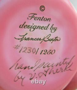 Fenton Burmese Rosaline pink Lattace and Floral Perfume Bottle 1230/1250