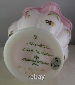Fenton Charleton Collection Melon Rib Pink 2002 Art Glass Vase