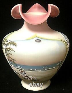 Fenton Coastal Waters Lotus Mist Burmese Limited Edition Hand-Painted Vase