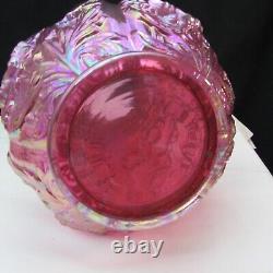 Fenton Cranberry Opalescent Iridized Jack in Pulpit Poppy Show Vase U30