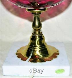 Fenton Cranberry Ruby Overlay Thumbprint Coin Optic Lamp