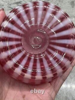 Fenton Cranberry Swirl Spiral Optic Twist Vase Glass Pink