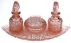 Fenton Daisy and Button Pink Vanity / Perfume Set with Tray