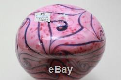 Fenton Dave Fetty Art Glass Pink Mosaic Donut Vase Fetty Mark