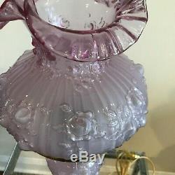 Fenton Dusty Pink Cabbage Rose 19 tall Student Lamp
