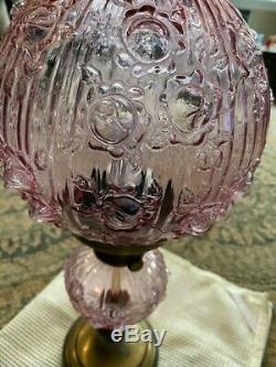 Fenton Dusty Rose Cabbage Rose 19 tall Student Lamp