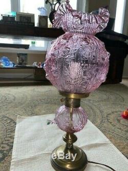 Fenton Dusty Rose Cabbage Rose 19 tall Student Lamp