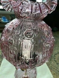 Fenton Dusty Rose Cabbage Rose 19 tall Student Lamp