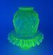 Fenton For LG Wright Yellow Topaz Vaseline Wild Rose 3 Piece Glass Fairy Lamp