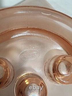 Fenton Glass 75th Anniversary Iridescent Pink Velva Rose Base 11 3/8