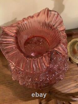 Fenton Glass Cabbage Rose Banquet Lamp