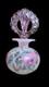 Fenton Iridized Perfume Bottle Pink Stopper Hand Painted Signed 95 Anniversary