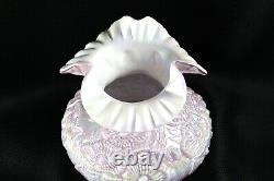 Fenton Iridized Pink Poppy Cased Pearl White Lamp Shade 7 Fitter