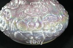 Fenton Iridized Pink Poppy Cased Pearl White Lamp Shade 7 Fitter