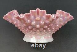 Fenton Iridized Rosalene Hobnail Apartment Sized Epergne Vase Mint Condition