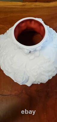 Fenton L. G. Wright GWTW Puffy Rose Cranberry Lamp