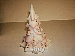 Fenton North American Glass Burmese Tree Figurine hand painted roses C. Griffiths