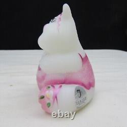 Fenton Opal Satin Pink Dress Hand Painted Hippo Special Order LE 2008 C2567