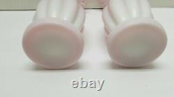 Fenton Opalecent pink Overlay Melon Ruffle Top 9 inch Vase