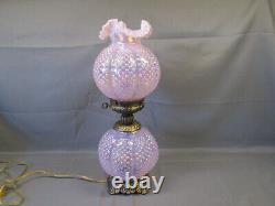 Fenton PINK Carnival HOBNAIL Gone with the Wind Victorian Electric Lamp 23 LG