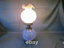 Fenton PINK Carnival HOBNAIL Gone with the Wind Victorian Electric Lamp 23 LG