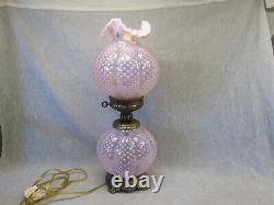 Fenton PINK Carnival HOBNAIL Gone with the Wind Victorian Electric Lamp 23 LG