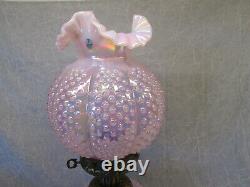 Fenton PINK Carnival HOBNAIL Gone with the Wind Victorian Electric Lamp 23 LG