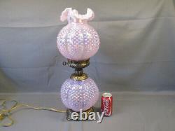 Fenton PINK Carnival HOBNAIL Gone with the Wind Victorian Electric Lamp 23 LG