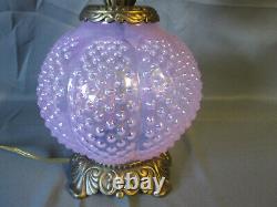 Fenton PINK Carnival HOBNAIL Gone with the Wind Victorian Electric Lamp 23 LG