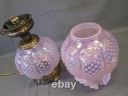 Fenton PINK Carnival HOBNAIL Gone with the Wind Victorian Electric Lamp 23 LG