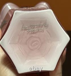 Fenton Pink Art Glass Ruffle Edge Hexagonal Ribbed White Cased Basket T Gaskins