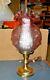 Fenton Pink Glass Cabbage Rose Electric Student Table Lamp 19 Tall Very Good