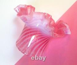 Fenton Pink Opalescent Spiral Art Glass Vase, USA