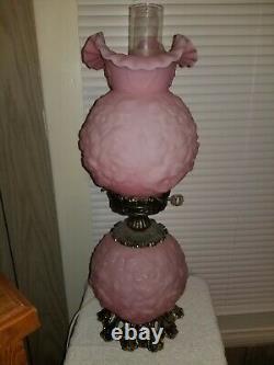 Fenton Pink Rosalene Poppy Gone With The Wind GWTW Lamp