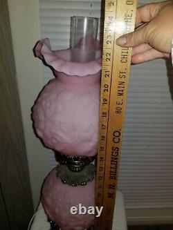 Fenton Pink Rosalene Poppy Gone With The Wind GWTW Lamp