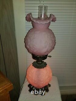 Fenton Pink Rosalene Poppy Gone With The Wind GWTW Lamp