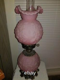 Fenton Pink Rosalene Poppy Gone With The Wind GWTW Lamp