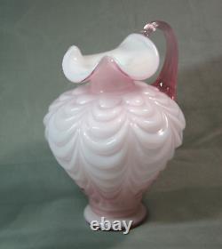 Fenton Pink Rose Cased Glass Pitcher Drape Pattern