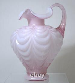 Fenton Pink Rose Cased Glass Pitcher Drape Pattern