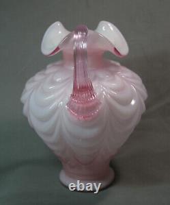 Fenton Pink Rose Cased Glass Pitcher Drape Pattern